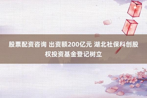 股票配资咨询 出资额200亿元 湖北社保科创股权投资基金登记树立