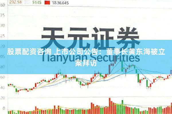 股票配资咨询 上市公司公告：董事长黄东海被立案拜访