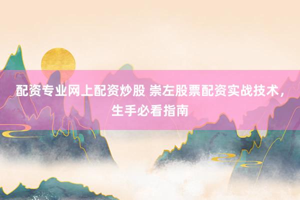 配资专业网上配资炒股 崇左股票配资实战技术，生手必看指南